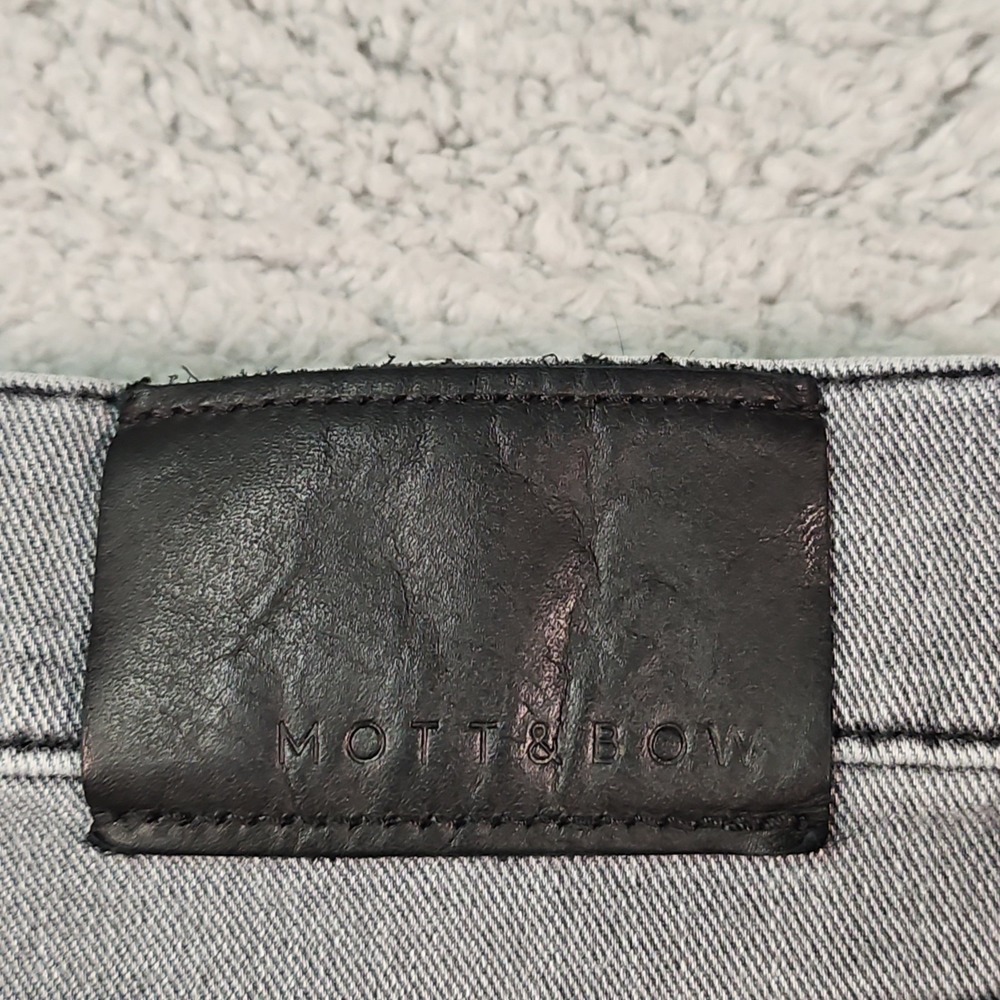 Mott Bow Jeans Mens 34x30 Slim Stone Gray Minimalist Preppy Ultra Soft Stretch - Picture 10 of 16